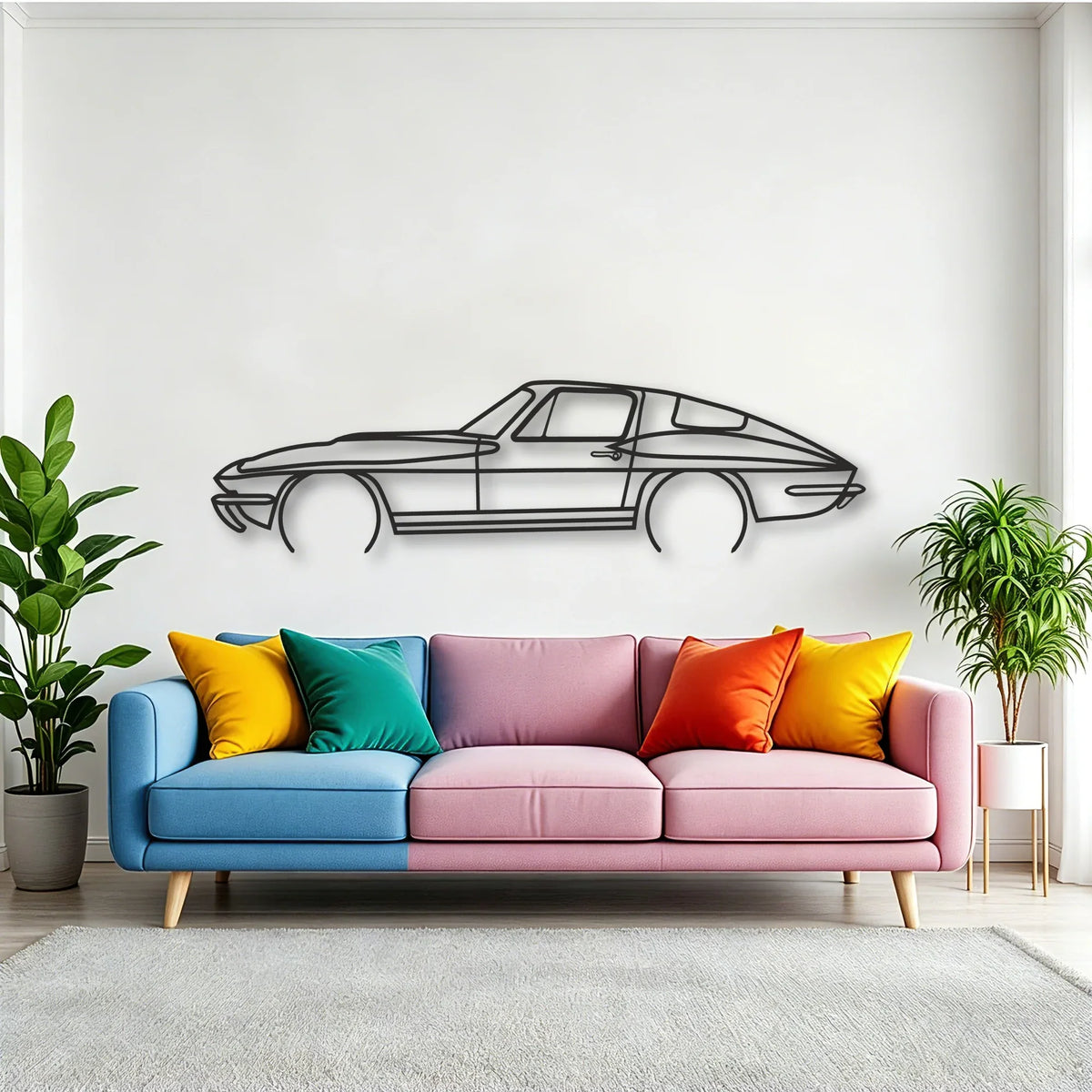 CORVETTE Classic Silhouette Metal Wall Art - Tinvibe