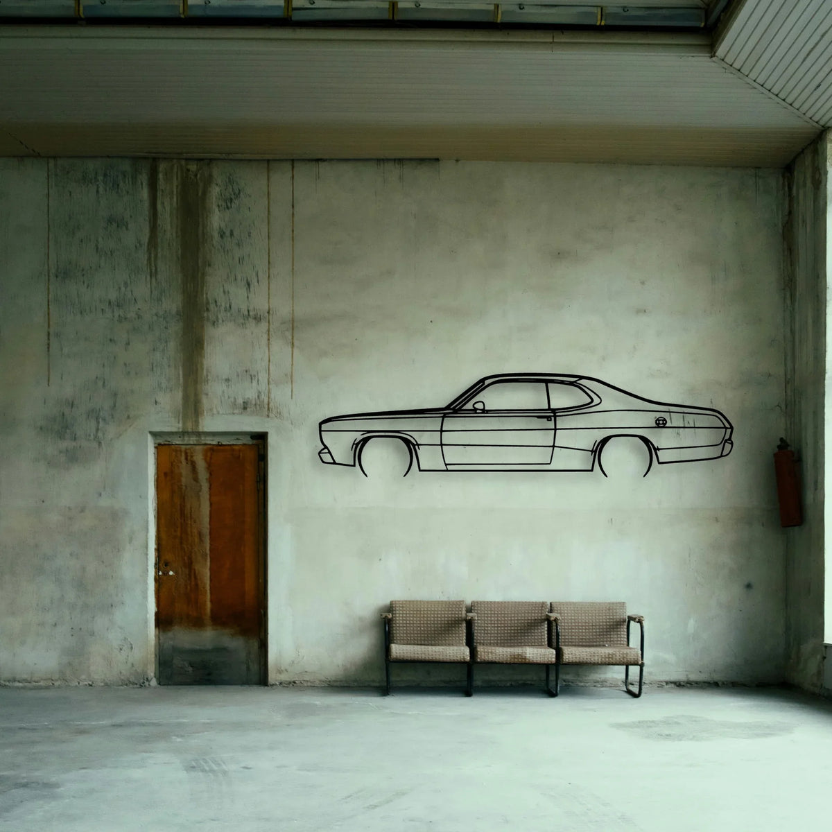 Duster 1970 Classic Silhouette Metal Wall Art - Tinvibe