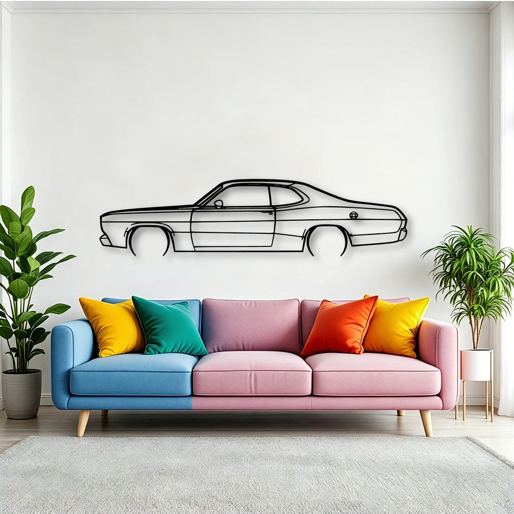 Duster 1970 Classic Silhouette Metal Wall Art - Tinvibe