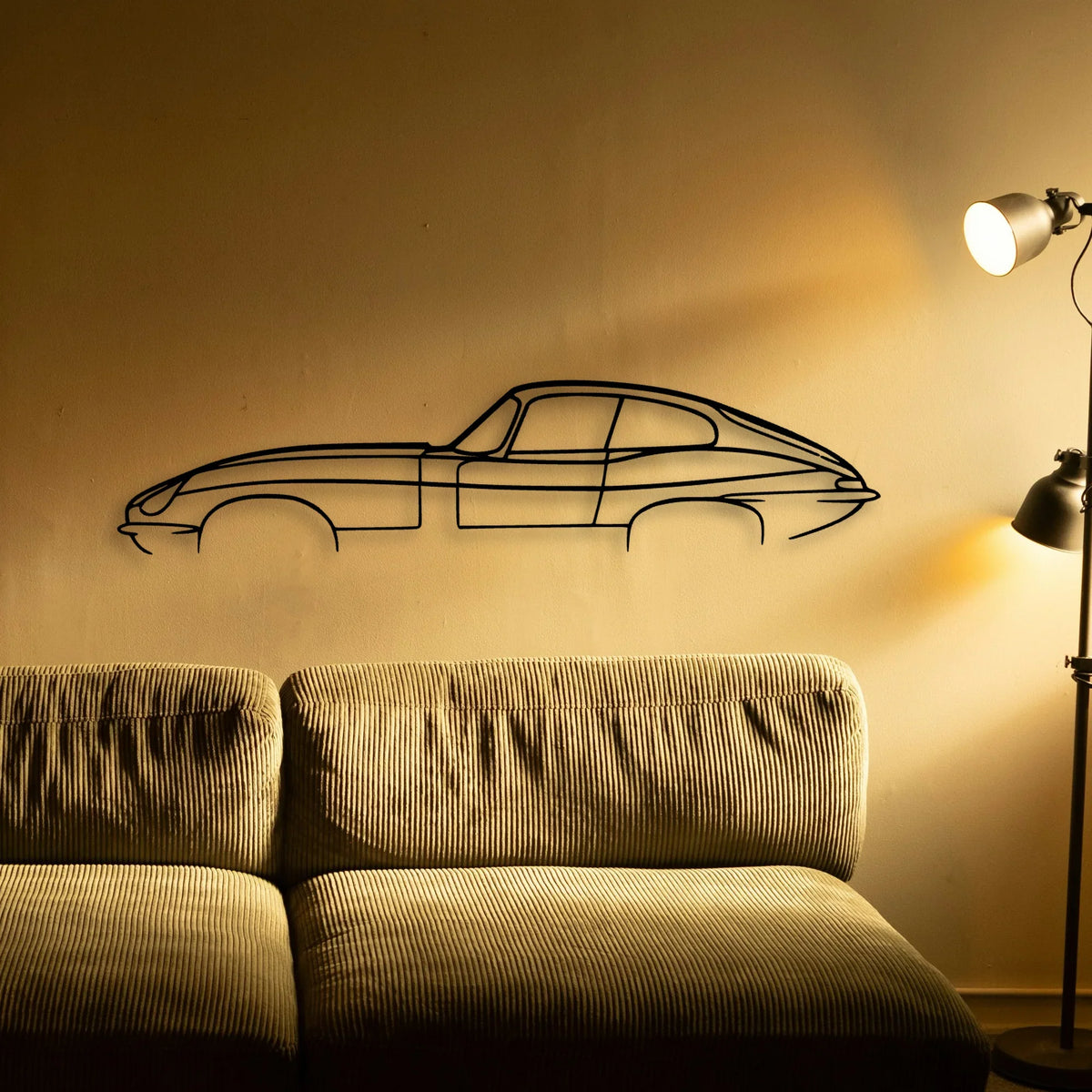 E Type Classic Silhouette Metal Wall Art - Tinvibe