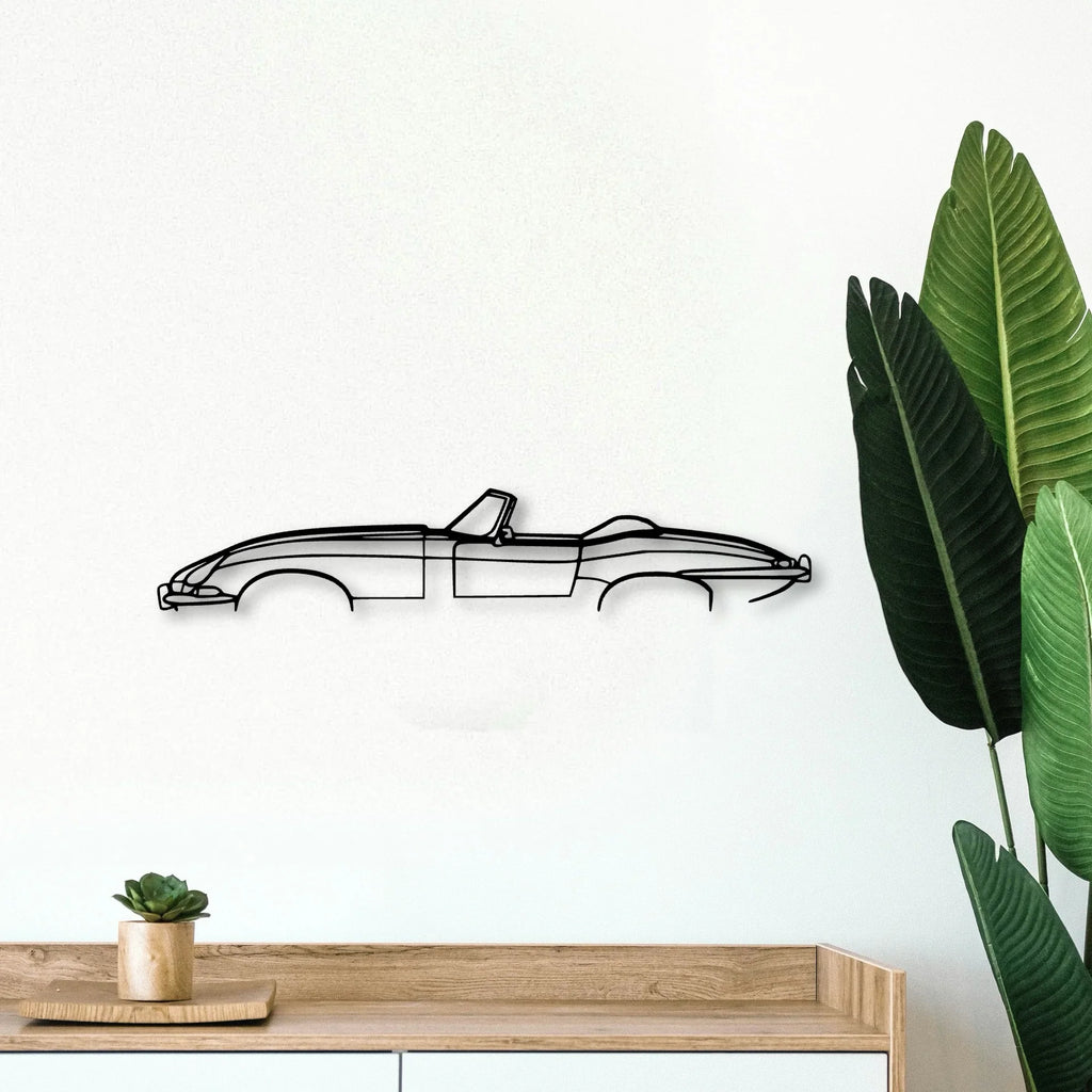 E Type 1966 Classic Silhouette Metal Wall Art - Tinvibe