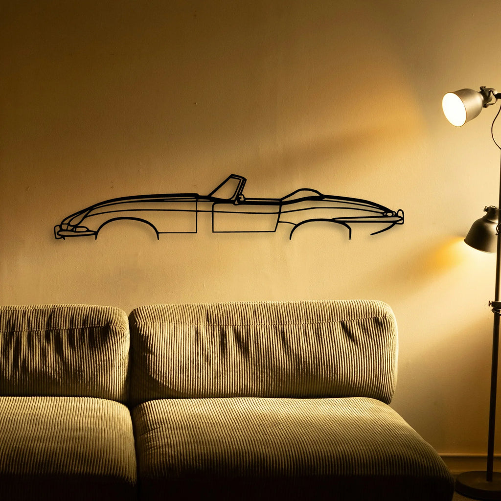 E Type 1966 Classic Silhouette Metal Wall Art - Tinvibe