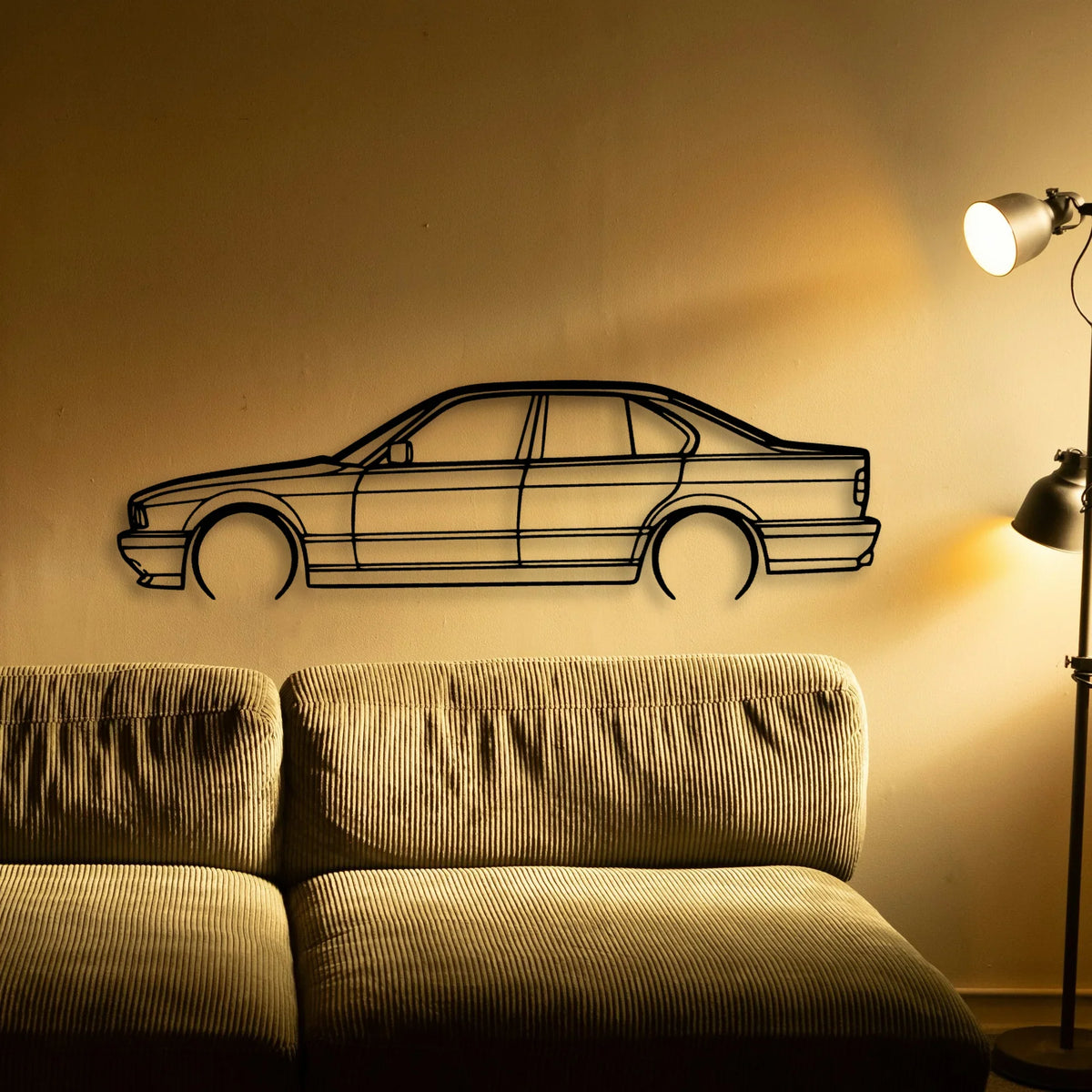 E34 M5 Classic Silhouette Metal Wall Art - Tinvibe