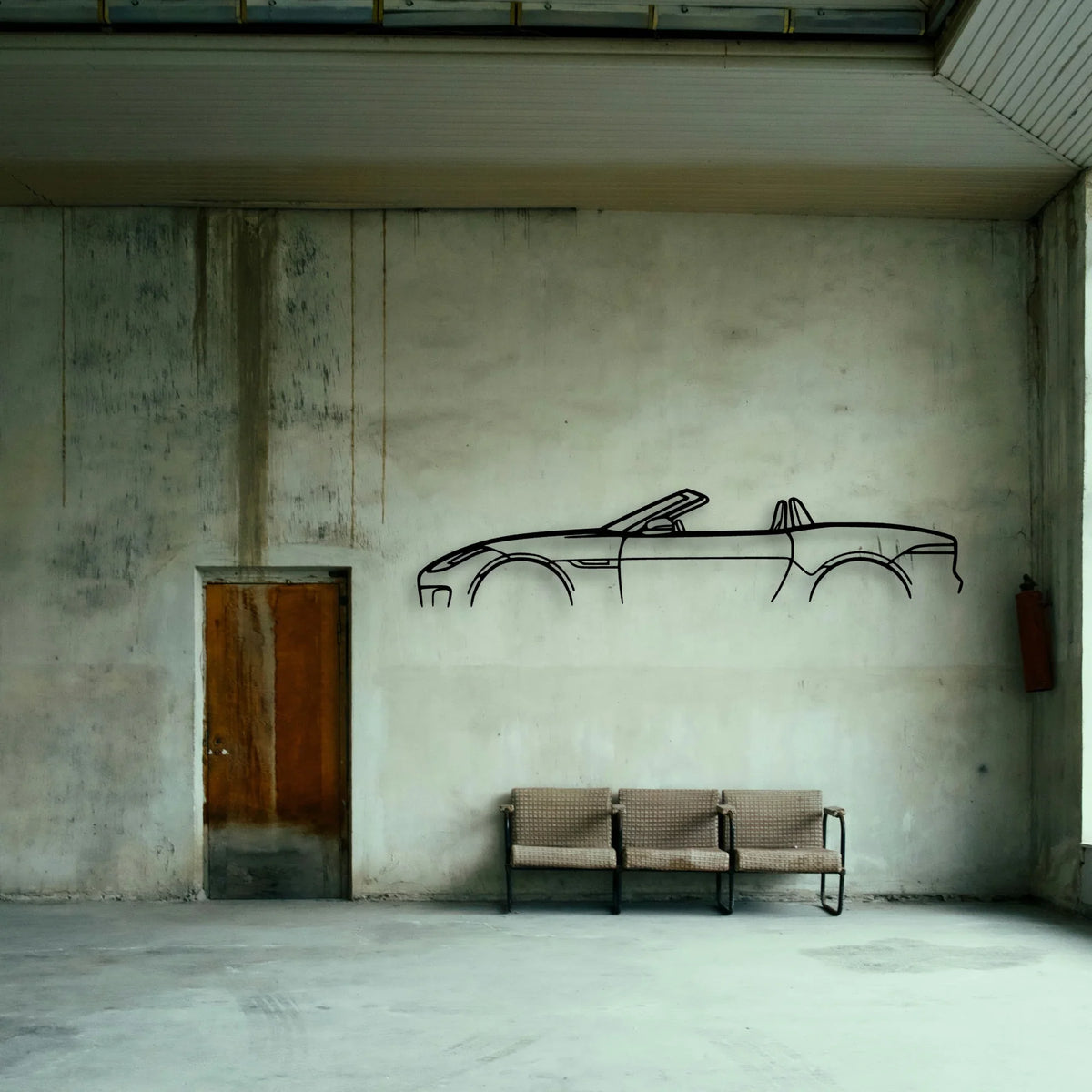 F Type Cabrio Classic Silhouette Metal Wall Art - Tinvibe