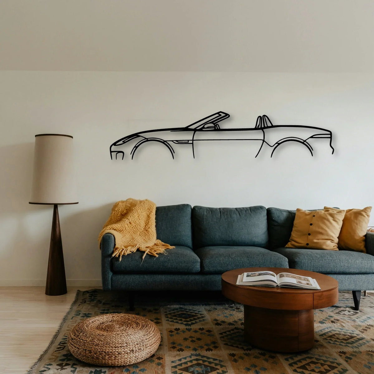 F Type Cabrio Classic Silhouette Metal Wall Art - Tinvibe