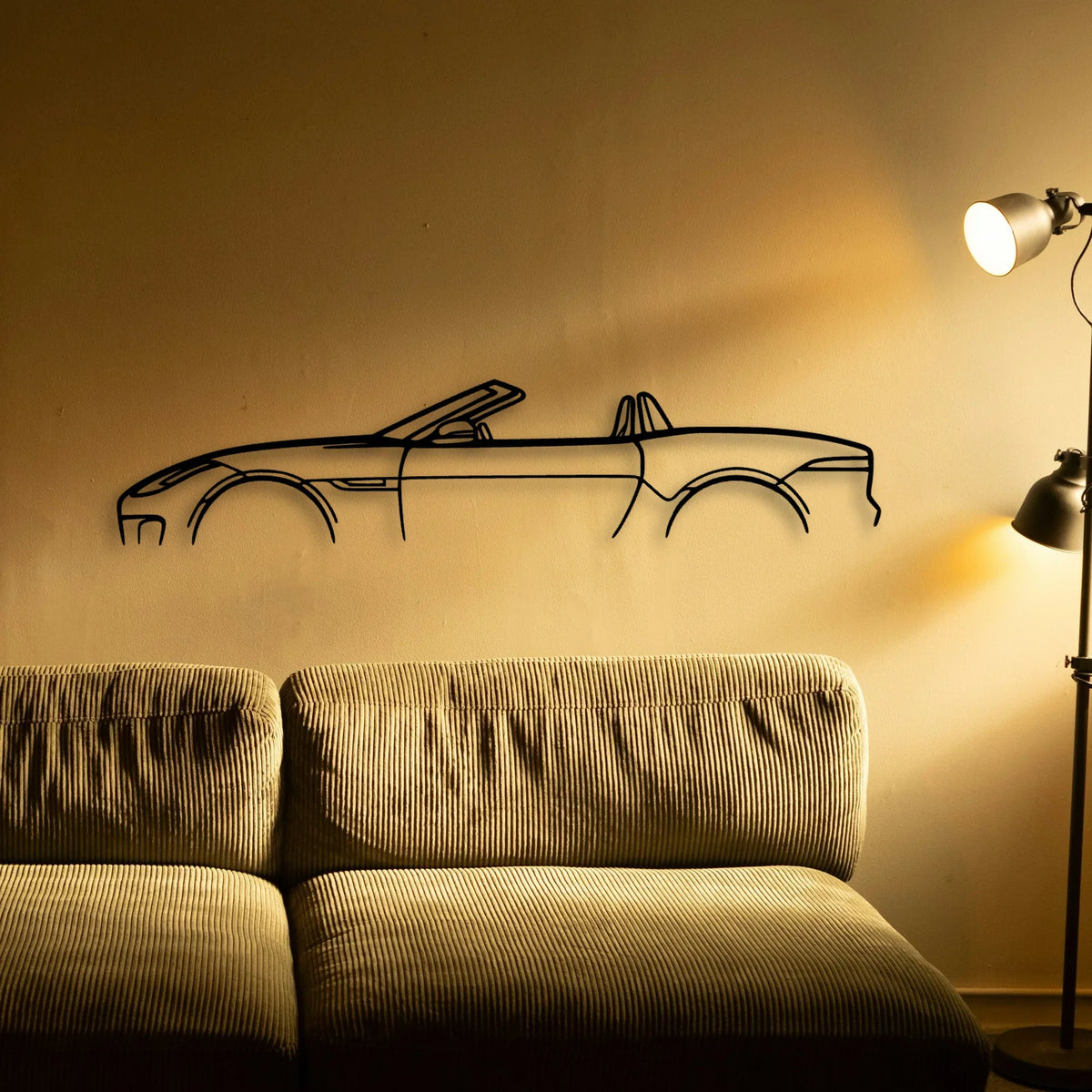 F Type Cabrio Classic Silhouette Metal Wall Art - Tinvibe