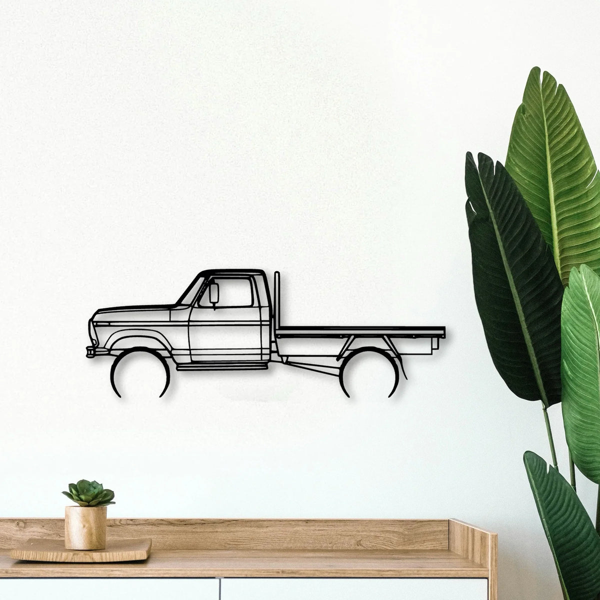F100 Tray 1977 Classic Silhouette Metal Wall Art - Tinvibe