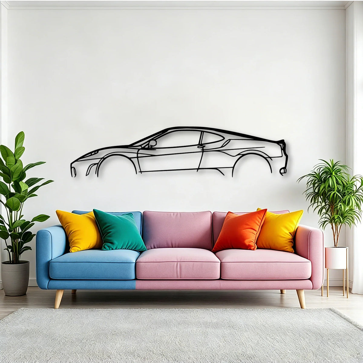 F430 Classic Silhouette Metal Wall Art - Tinvibe