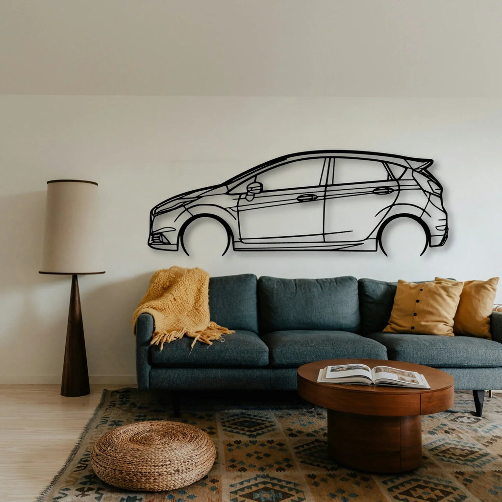 Fiesta ST 2017 Classic Silhouette Metal Wall Art - Tinvibe