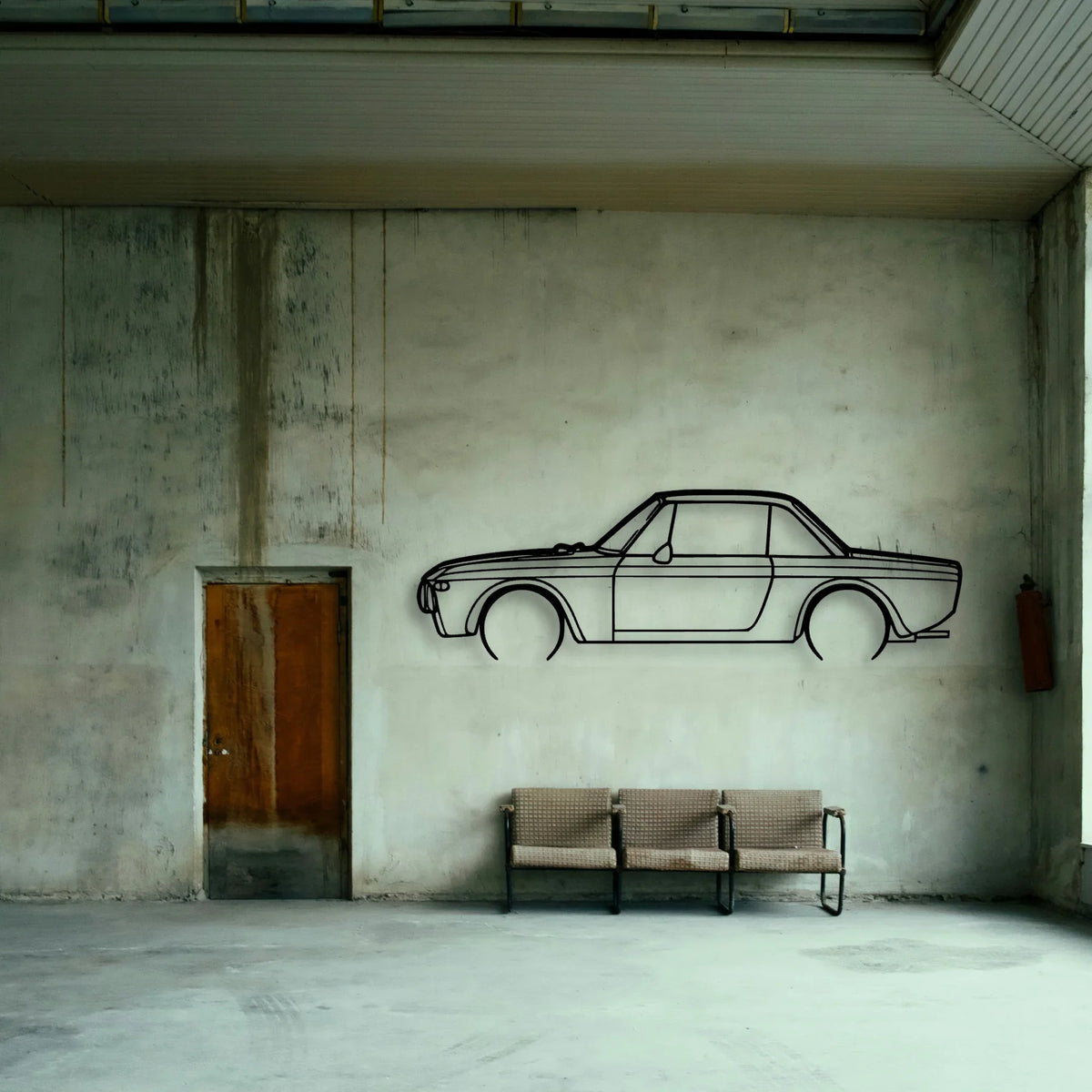 Fulvia 1970 Classic Silhouette Metal Wall Art - Tinvibe