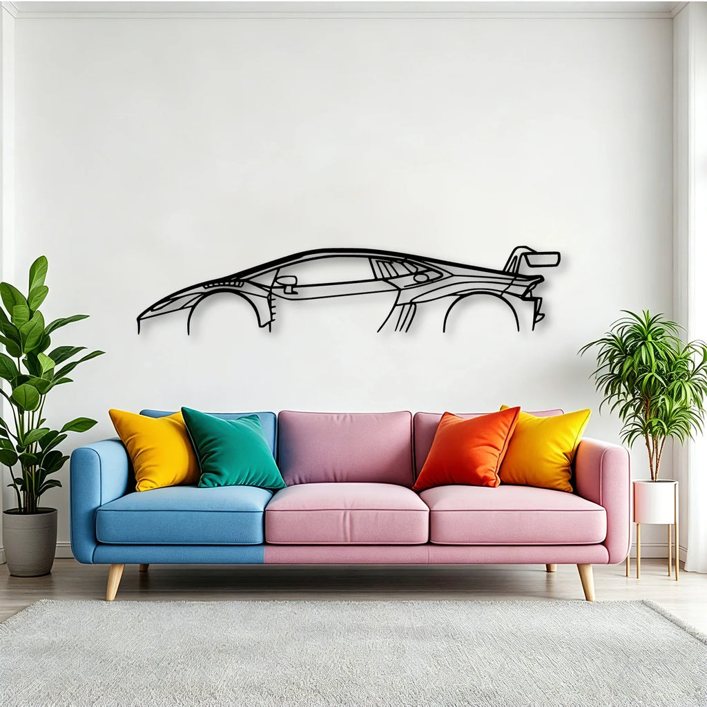 Huracan GT3 Classic Silhouette Metal Wall Art - Tinvibe
