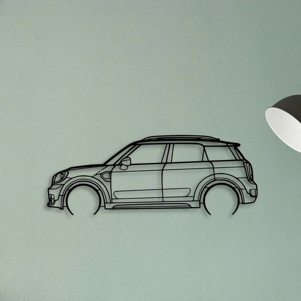 Mini Countryman 2018 Classic Silhouette Metal Wall Art - Tinvibe