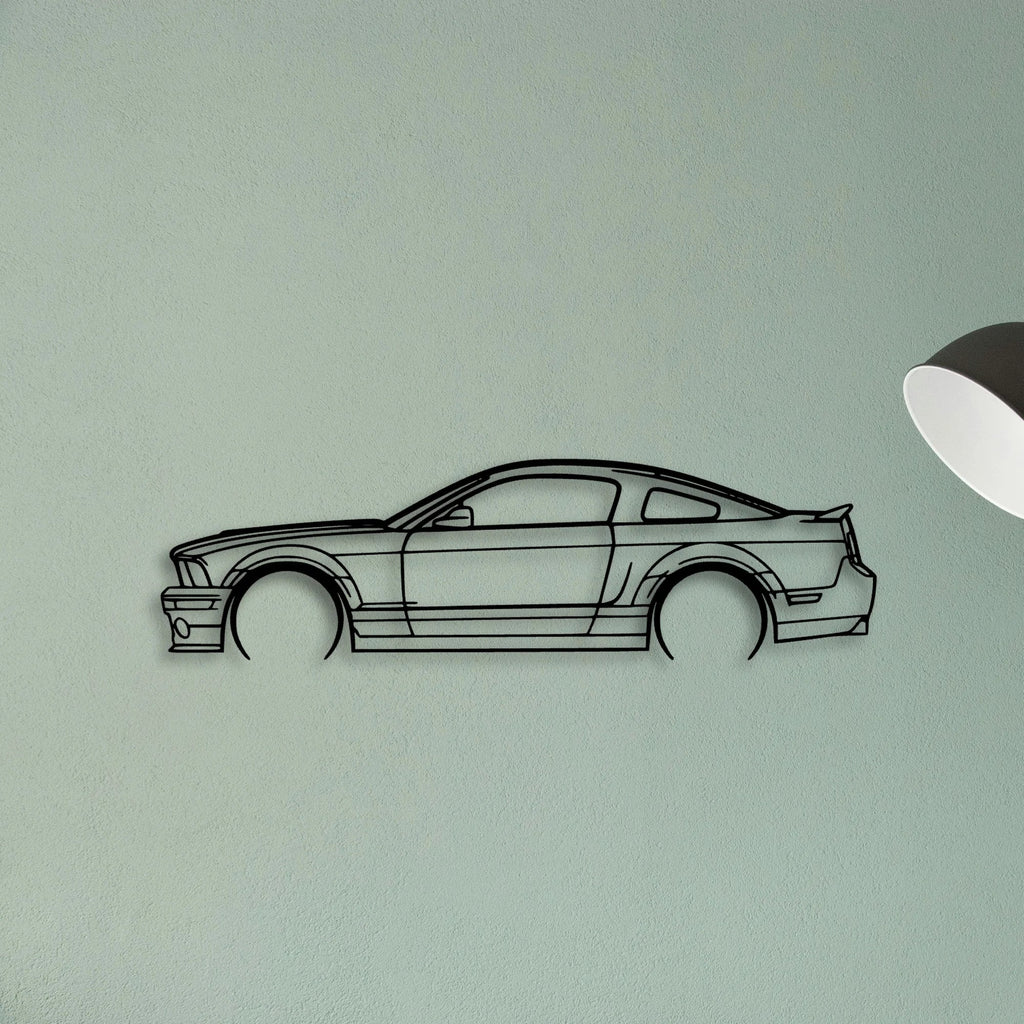 Mustang GT500 2008 Classic Silhouette Metal Wall Art - Tinvibe