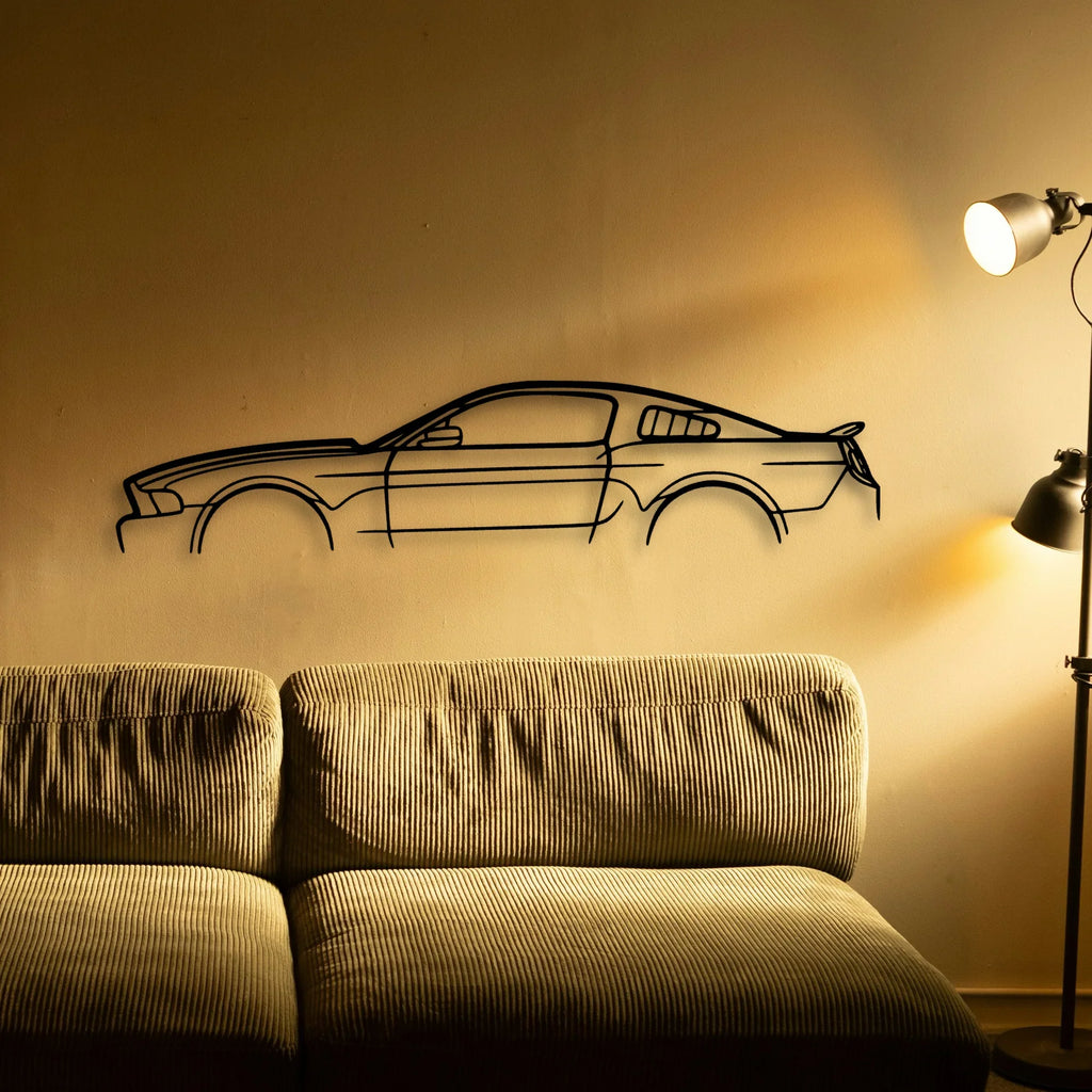 Mustang GT500 2010 Classic Silhouette Metal Wall Art - Tinvibe