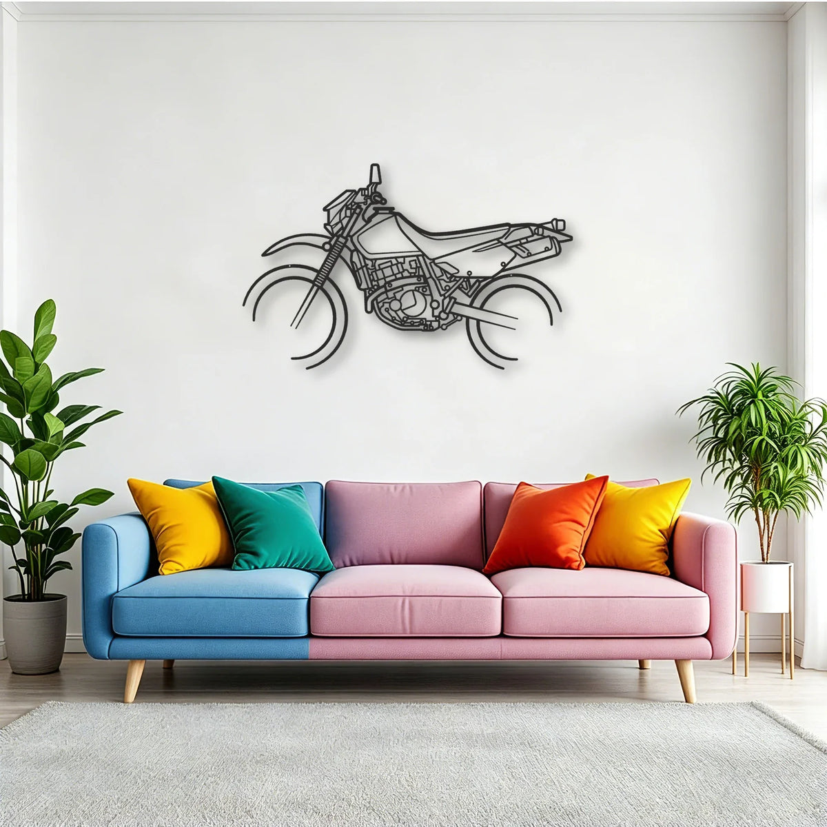 Suzuki DR650 Classic Motorcycle Silhouette Metal Wall Art - Tinvibe