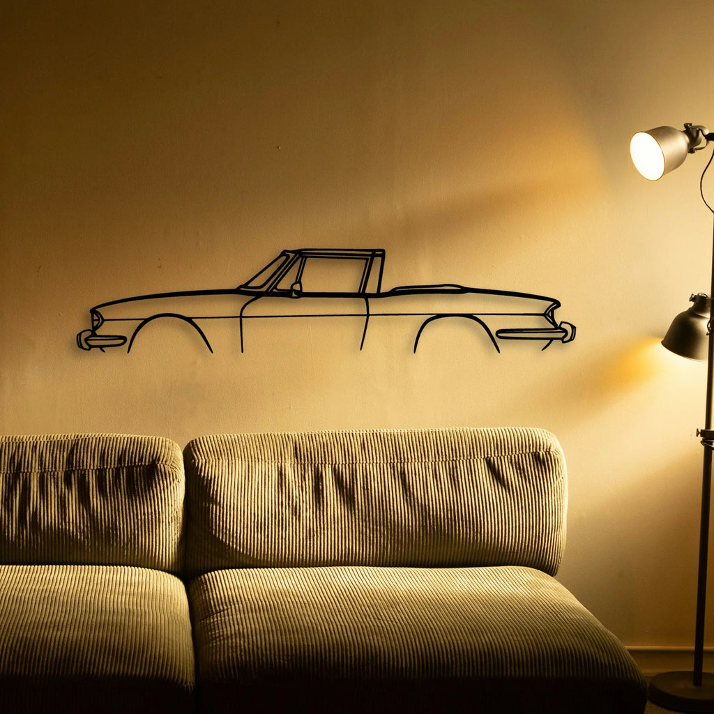 Triumph Stag 1972 Classic Silhouette Metal Wall Art - Tinvibe