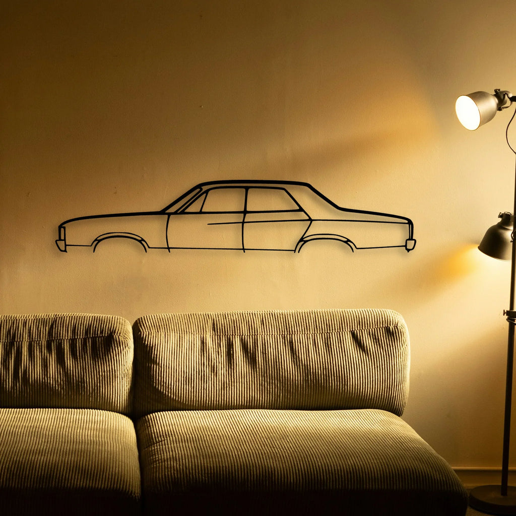 Valiant Pacer 1972 Classic Silhouette Metal Wall Art - Tinvibe