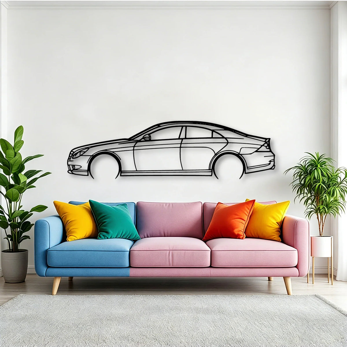 W219 AMG 2008 Classic Silhouette Metal Wall Art - Tinvibe