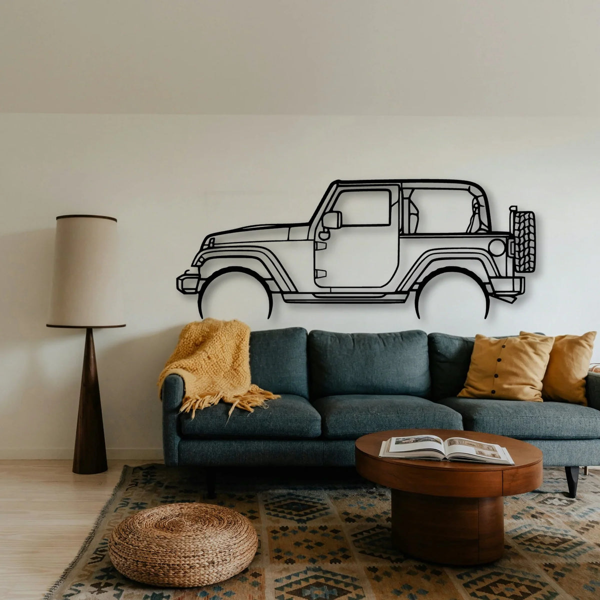 Wrangler 2 Door Classic Silhouette Metal Wall Art - Tinvibe