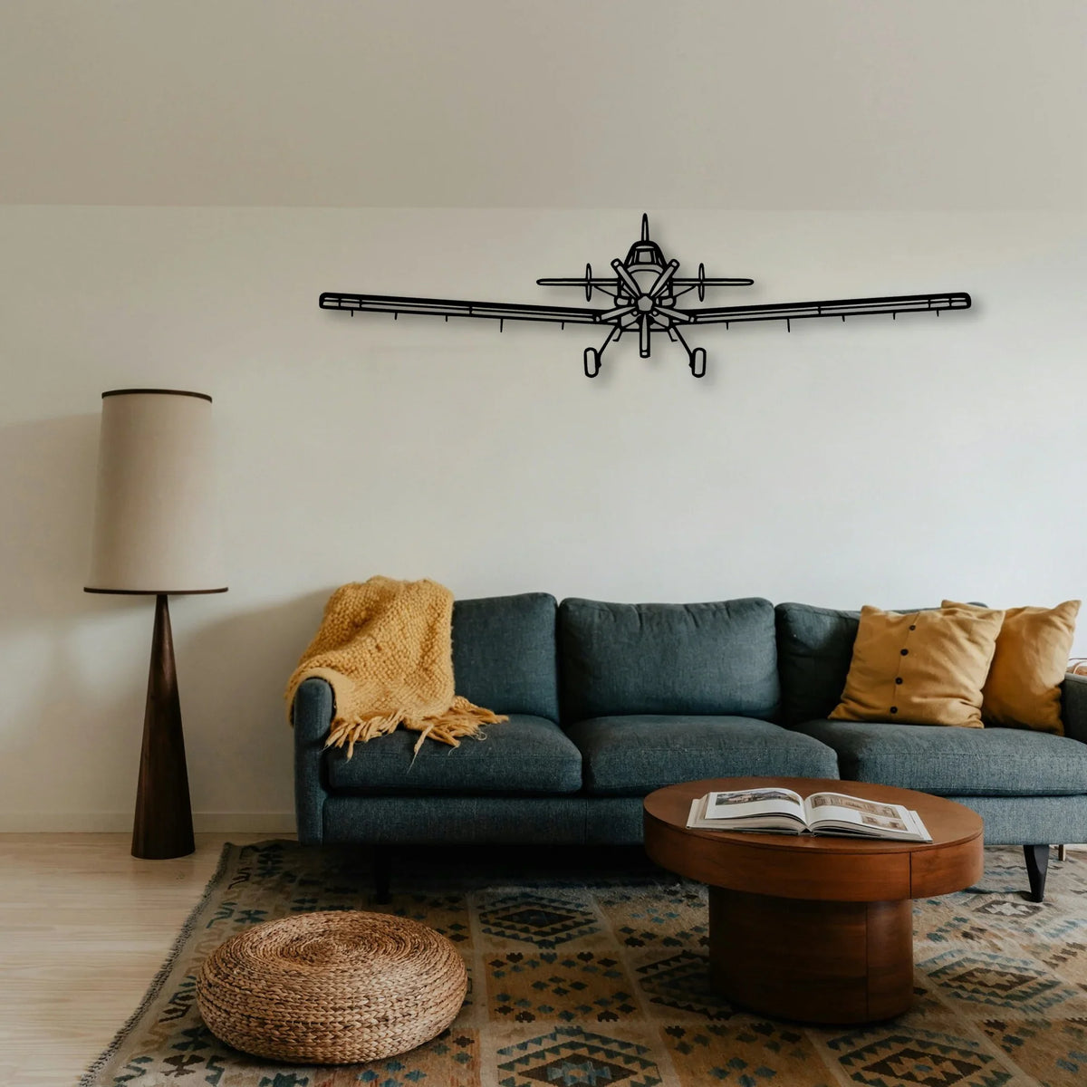 At 802 Classic Aircraft Silhouette Metal Wall Art - Tinvibe