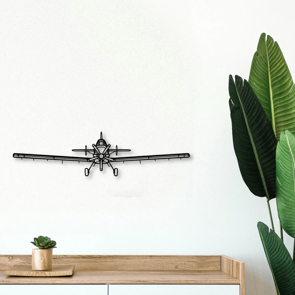 At 802 Classic Aircraft Silhouette Metal Wall Art - Tinvibe