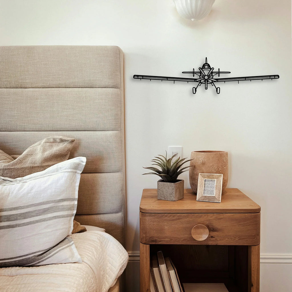 At 802 Classic Aircraft Silhouette Metal Wall Art - Tinvibe