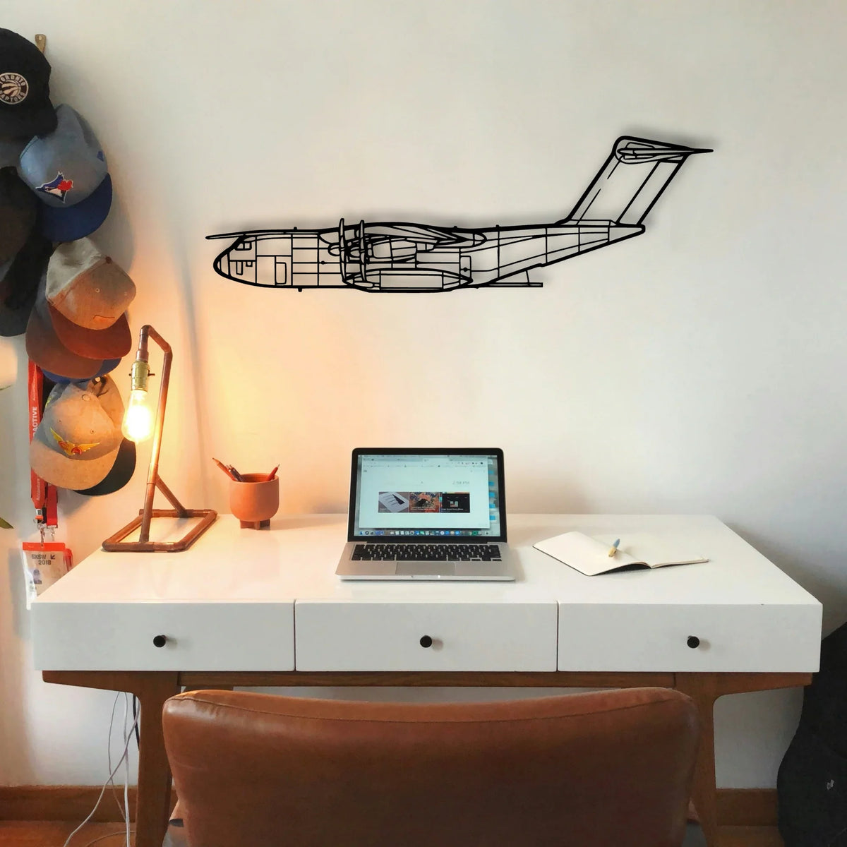 B737 300 2 Classic Aircraft Silhouette Metal Wall Art - Tinvibe