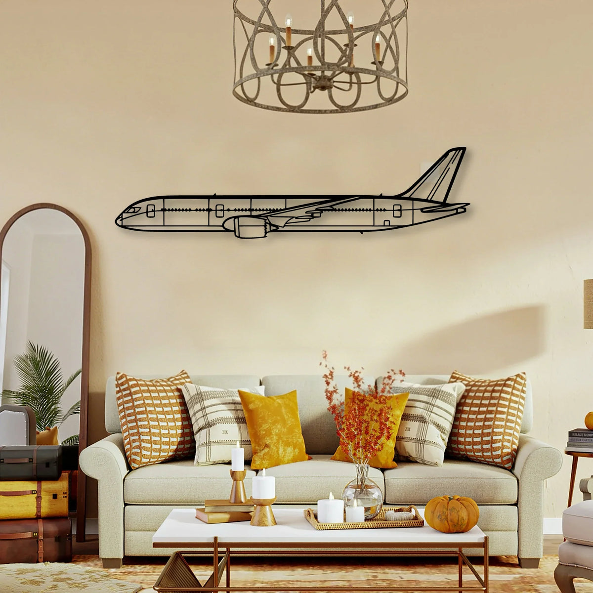 B787 Dreamliner Classic Aircraft Silhouette Metal Wall Art - Tinvibe