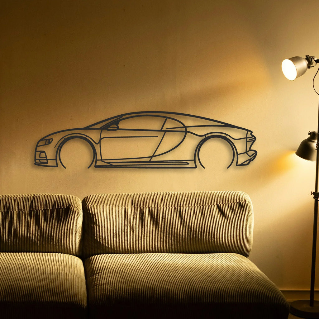 Bugatti Chiron Classic Silhouette Metal Wall Art - Tinvibe