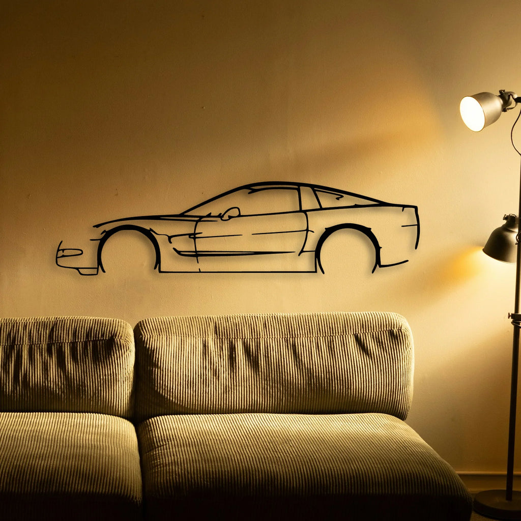 C5 Classic Silhouette Metal Wall Art - Tinvibe