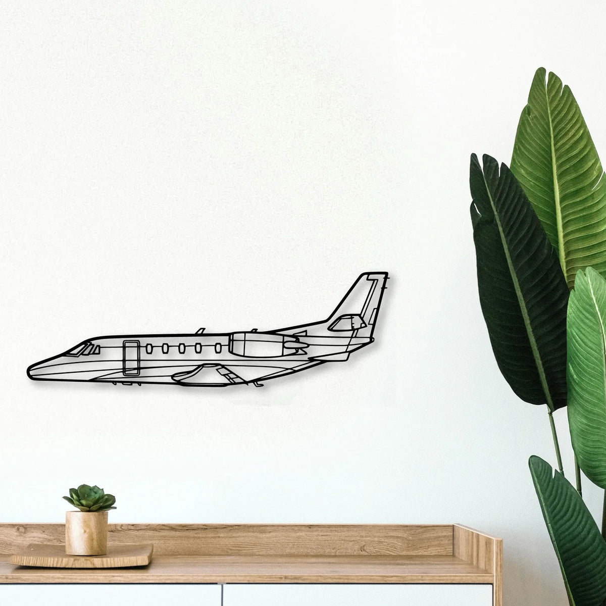 Citation Ii 2 Classic Aircraft Silhouette Metal Wall Art - Tinvibe