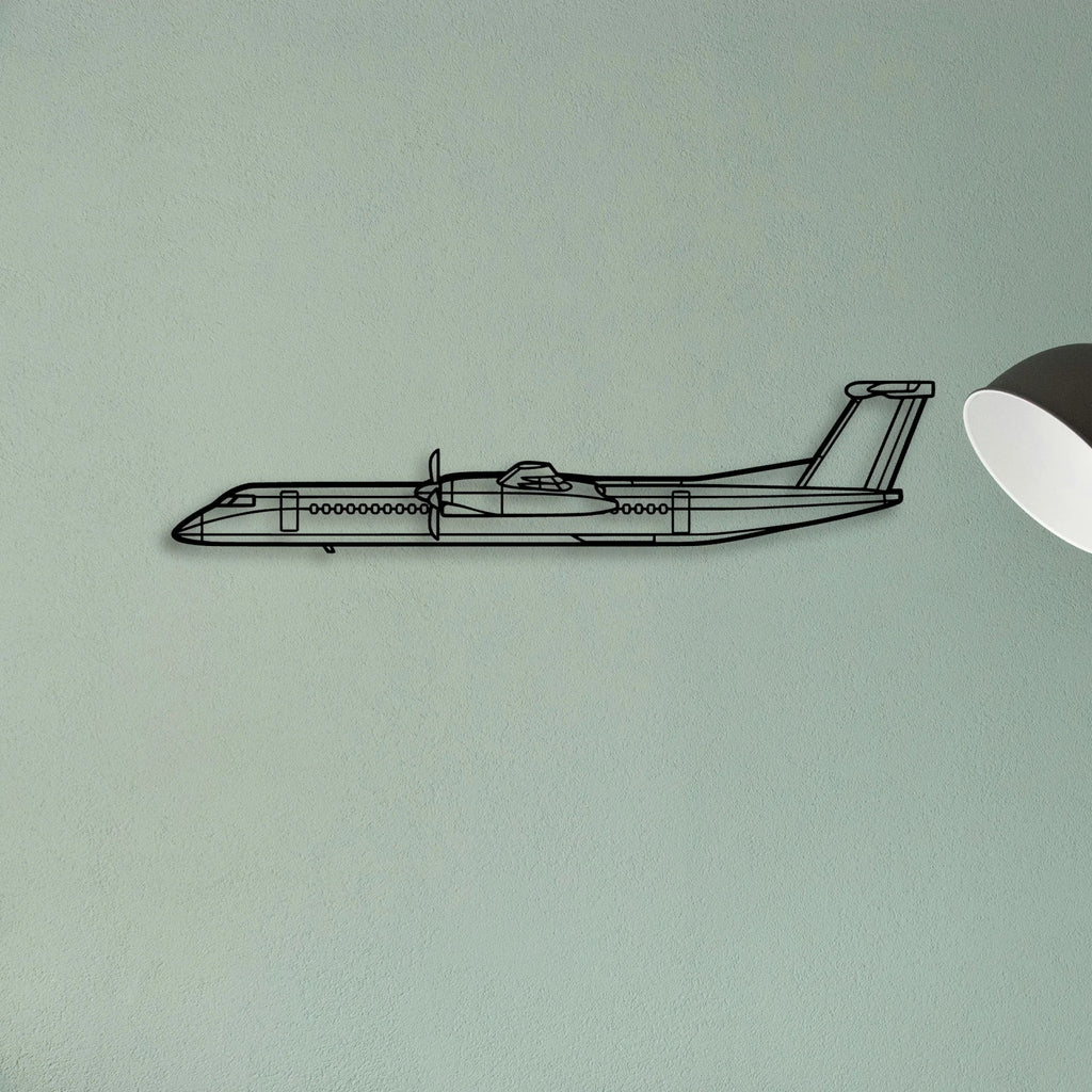 Dash 8 Q400 2 Classic Aircraft Silhouette Metal Wall Art - Tinvibe