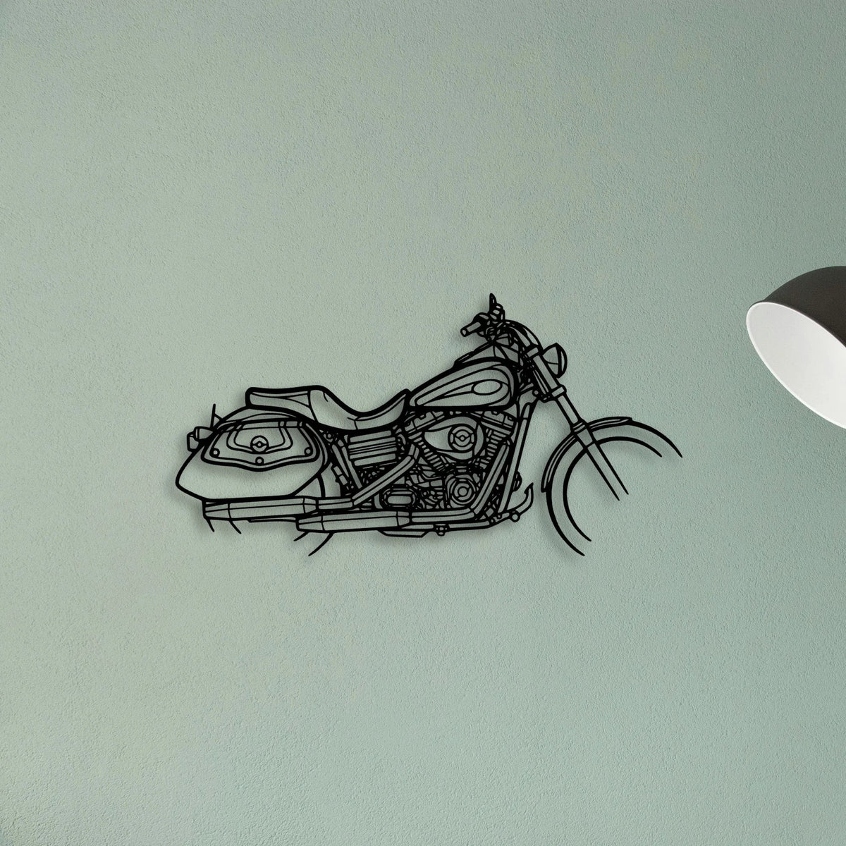 Dyna Low Rider 2008 Classic Motorcycle Silhouette Metal Wall Art - Tinvibe