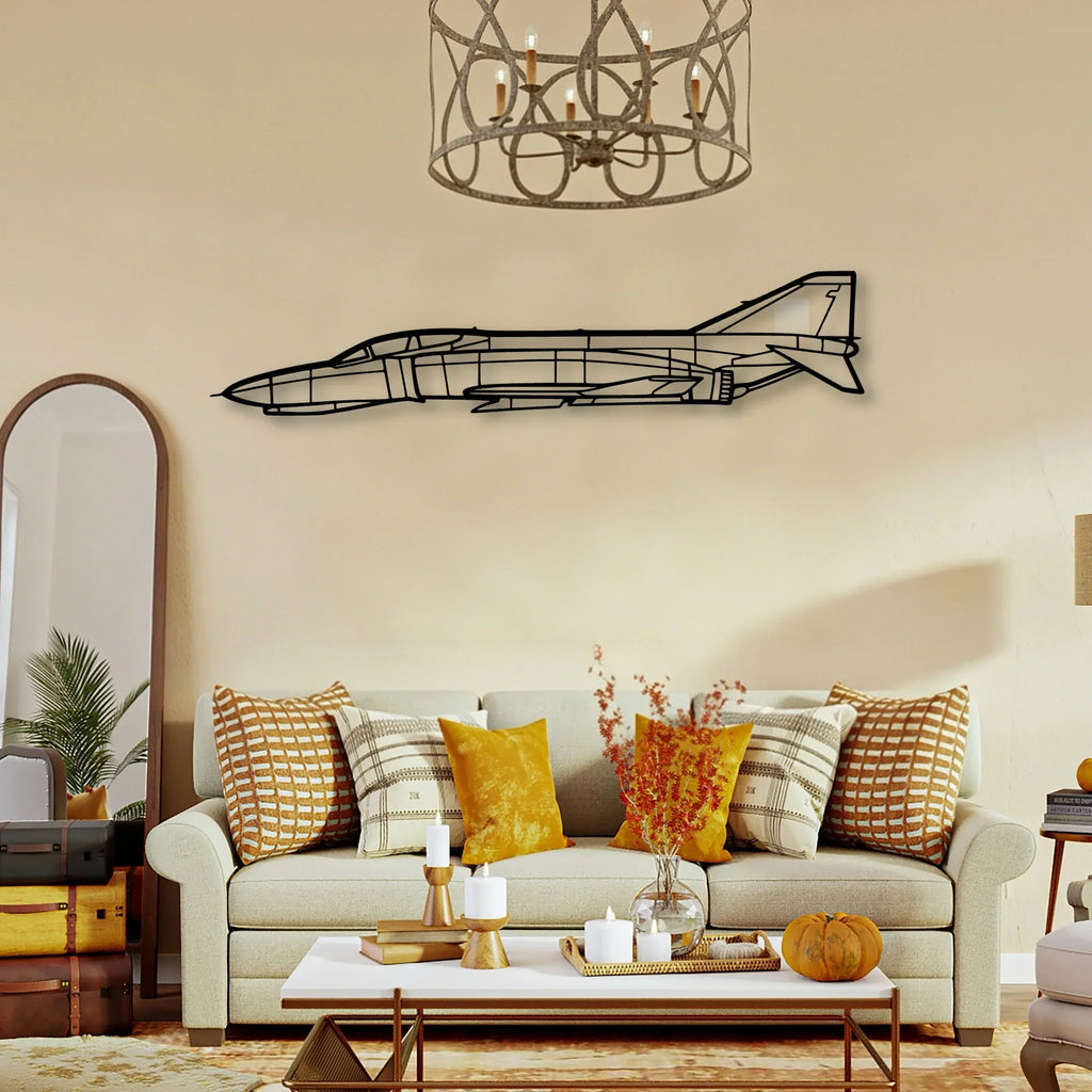 F 4C Phantom Ii Classic Aircraft Silhouette Metal Wall Art - Tinvibe