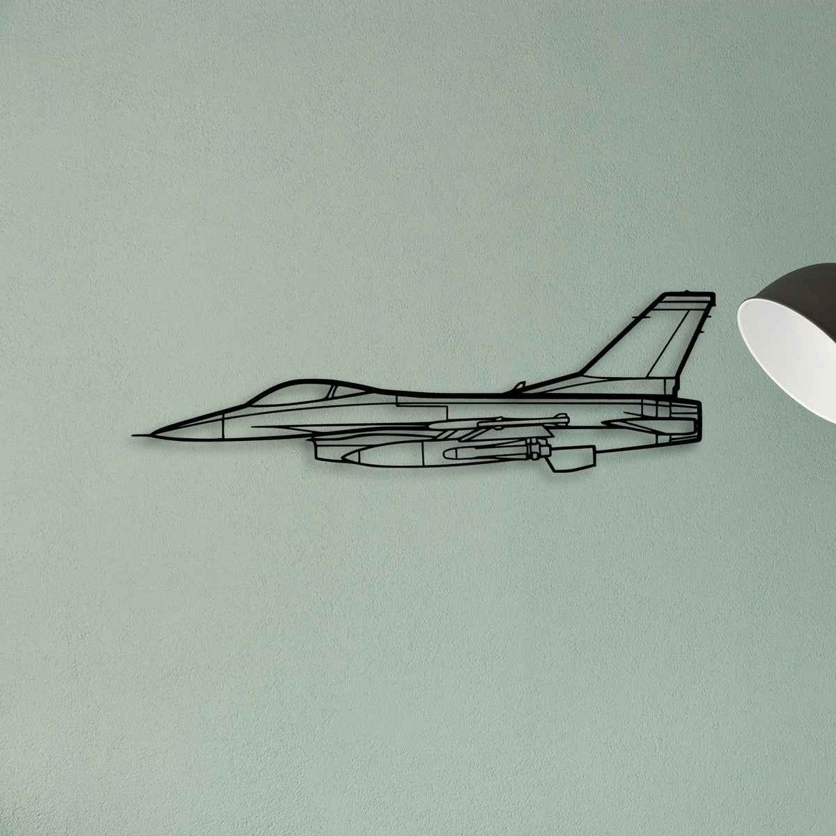 F16 Falcon Classic Aircraft Silhouette Metal Wall Art - Tinvibe