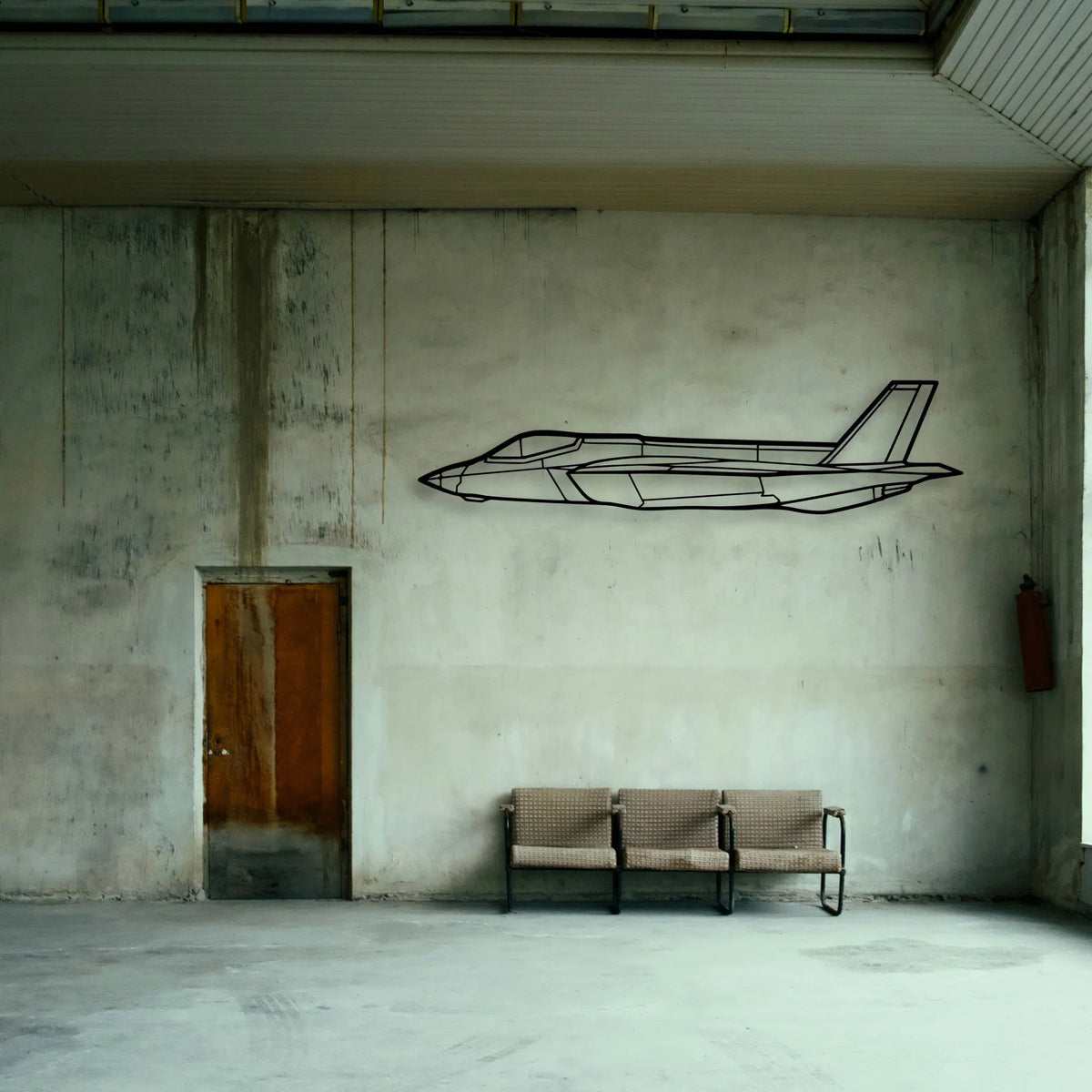 F35C Lightning Li 2 Classic Aircraft Silhouette Metal Wall Art - Tinvibe
