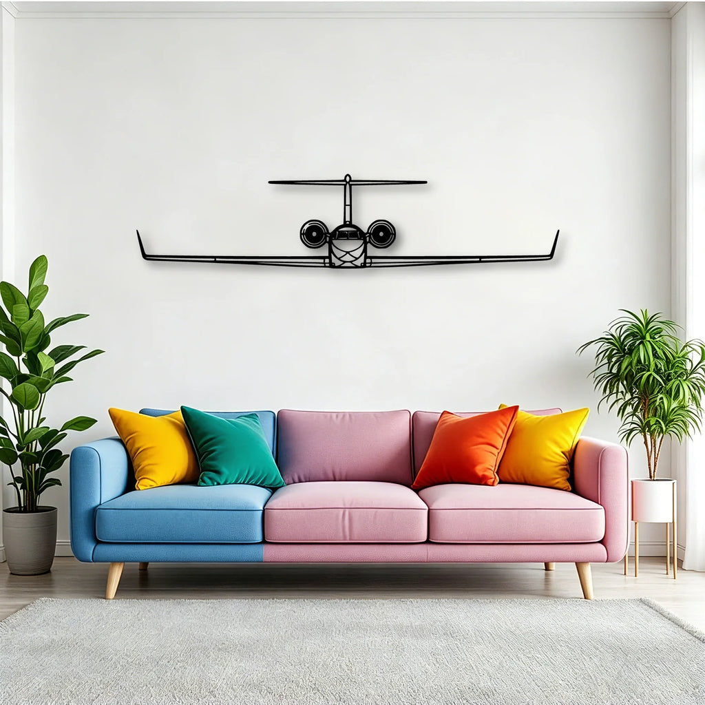 G650 2 Classic Aircraft Silhouette Metal Wall Art - Tinvibe