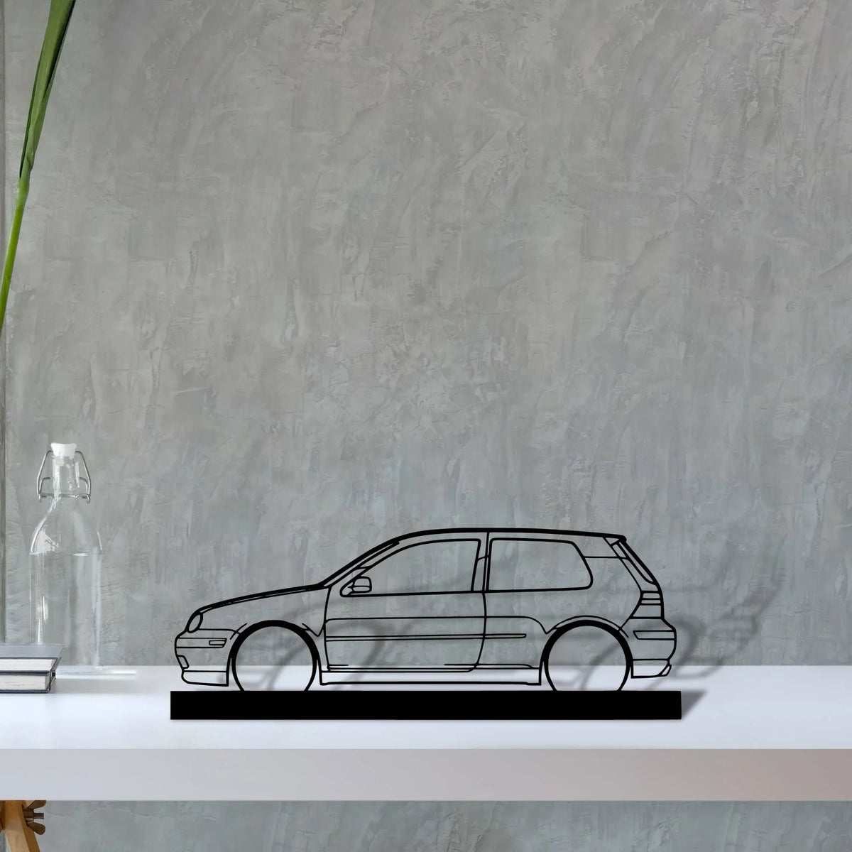golf-gti-mk4 Silhouette Metal Art Stand - Tinvibe