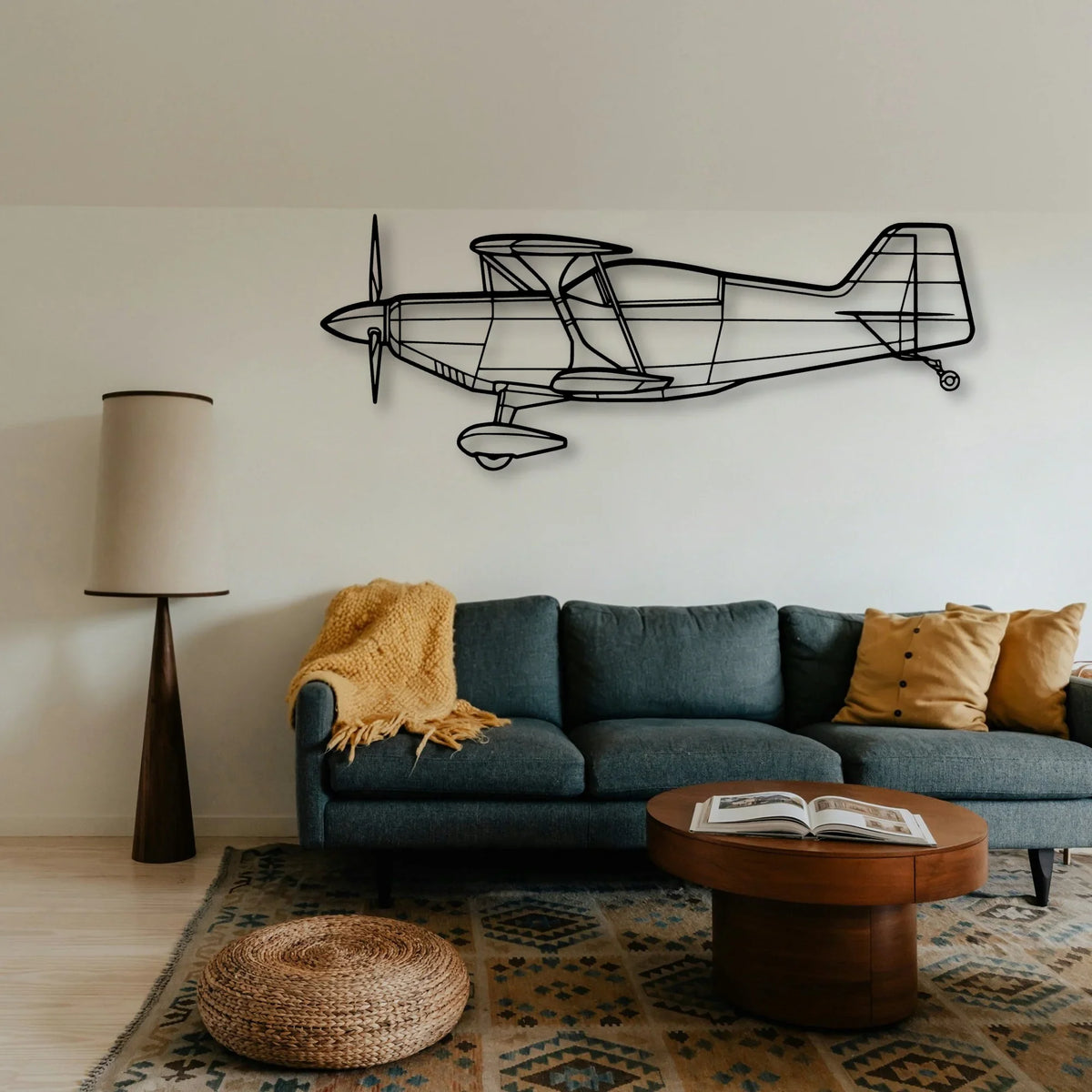 Husky A 1C Classic Aircraft Silhouette Metal Wall Art - Tinvibe