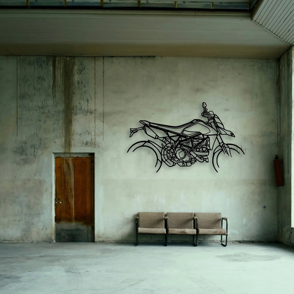 Hyper Motard 950 Rve Classic Motorcycle Silhouette Metal Wall Art - Tinvibe