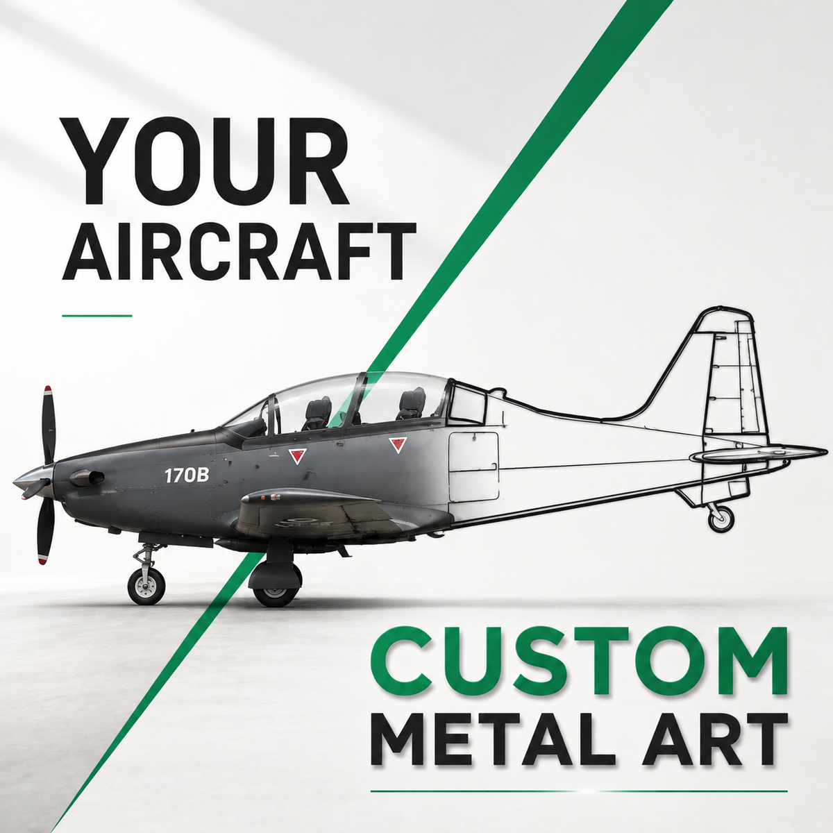 Your Custom Aircraft Silhouette Metal Art Service - Tinvibe