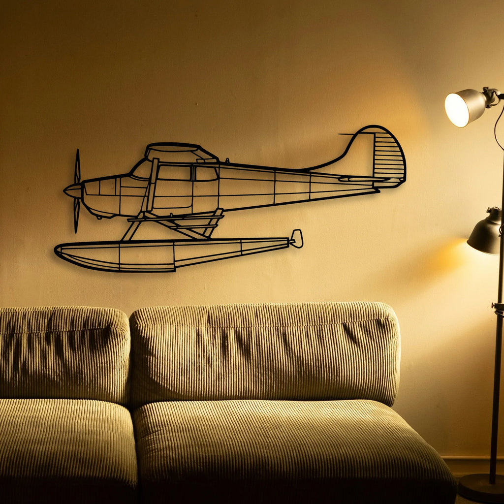 J 3 Cub Classic Aircraft Silhouette Metal Wall Art - Tinvibe