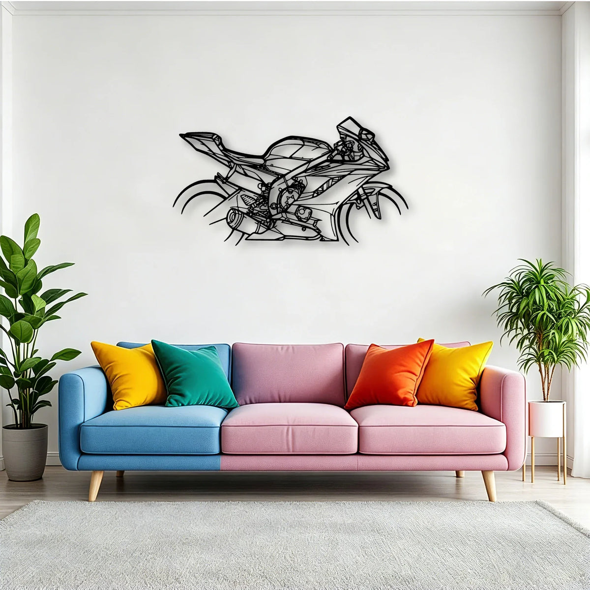 R6 2018 Classic Motorcycle Silhouette Metal Wall Art - Tinvibe