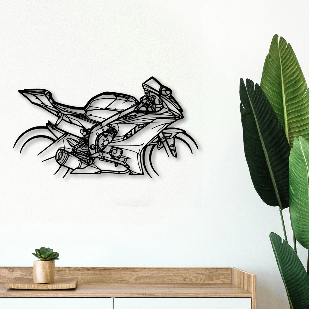 R6 2018 Classic Motorcycle Silhouette Metal Wall Art - Tinvibe