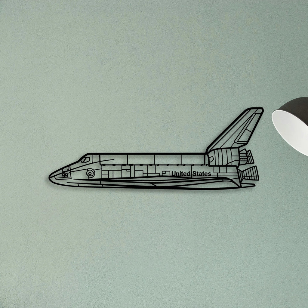 Space Shuttle Classic Aircraft Silhouette Metal Wall Art - Tinvibe