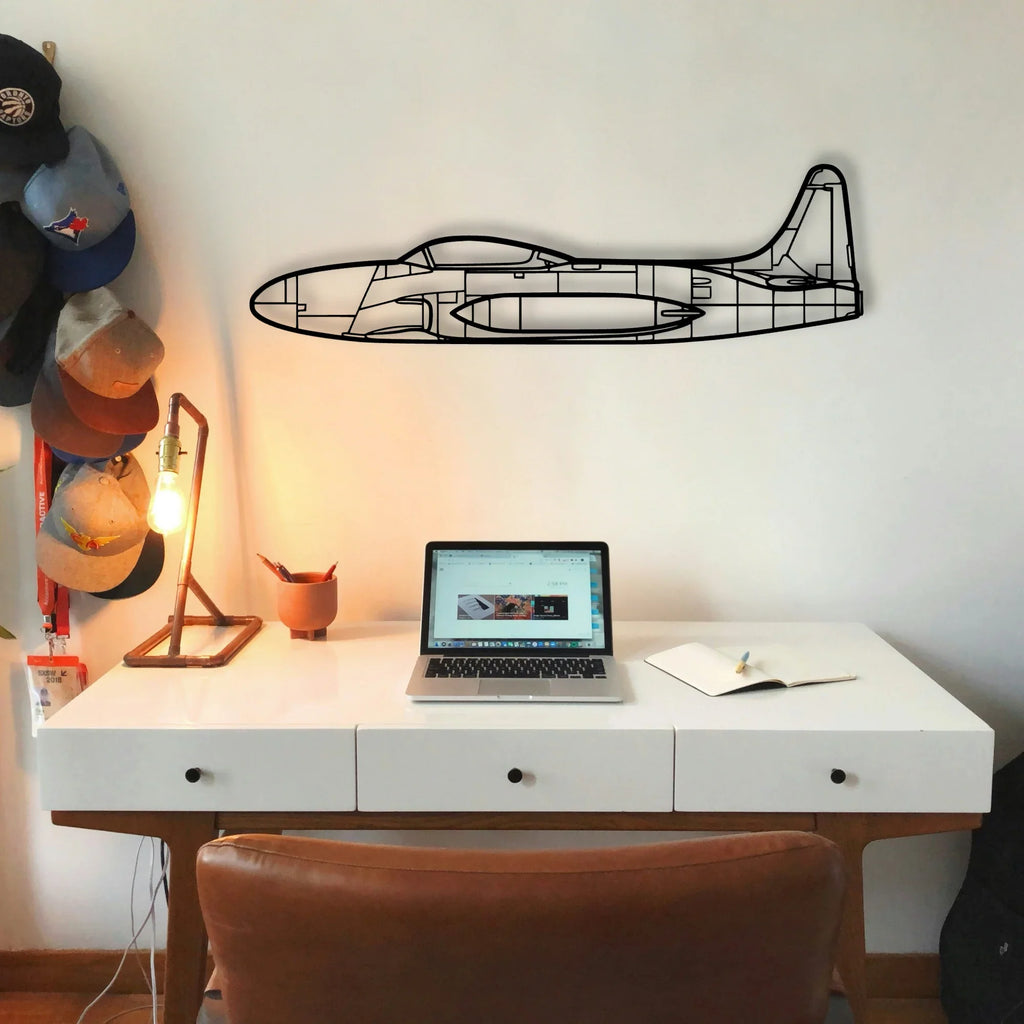 T33 3 Classic Aircraft Silhouette Metal Wall Art - Tinvibe