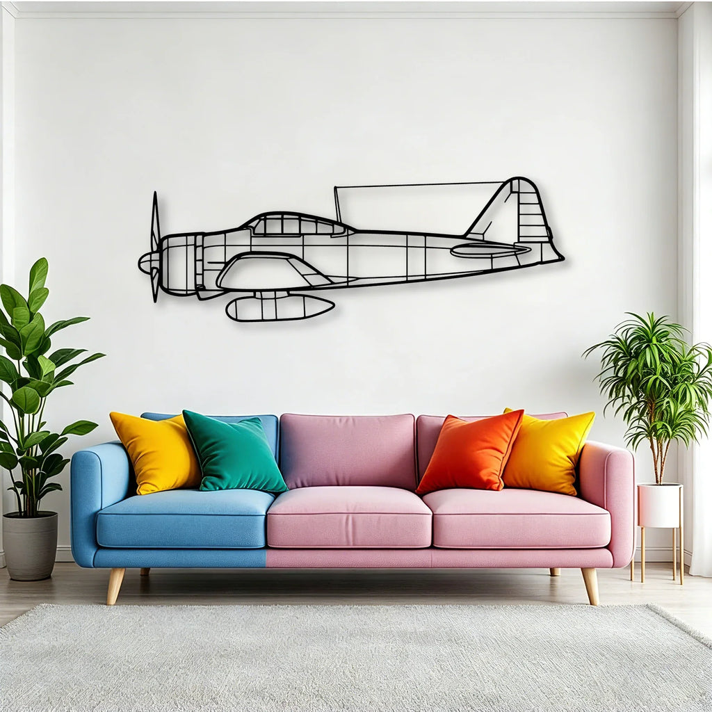Tbm 700B Classic Aircraft Silhouette Metal Wall Art - Tinvibe