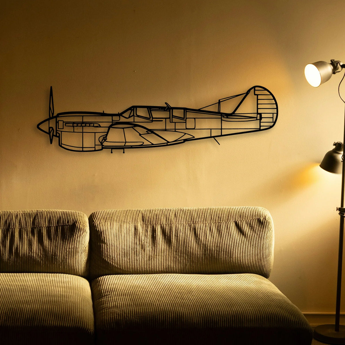 Tp 40N Warhawk 2 Classic Aircraft Silhouette Metal Wall Art - Tinvibe
