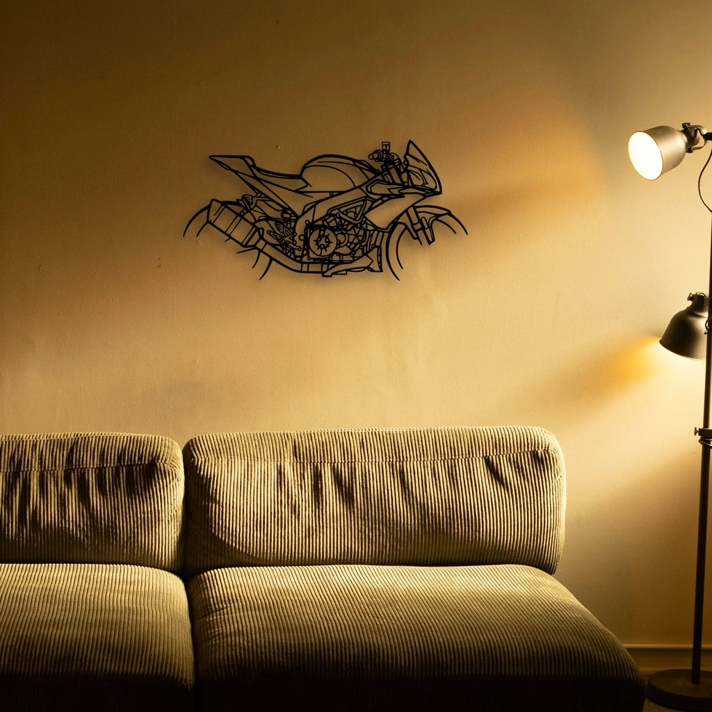Tuono 2018 2 Classic Motorcycle Silhouette Metal Wall Art - Tinvibe